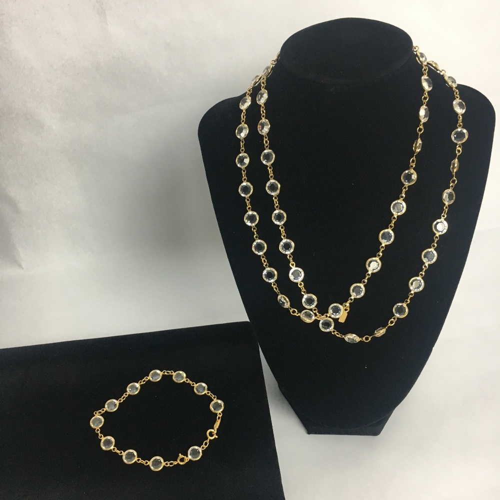Swarovski Bezel Crystal Necklace & Bracelet Set
